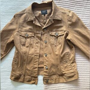 Liverpool Temma Brown Bay Stretchy Denim Jean Jacket Womens Size M